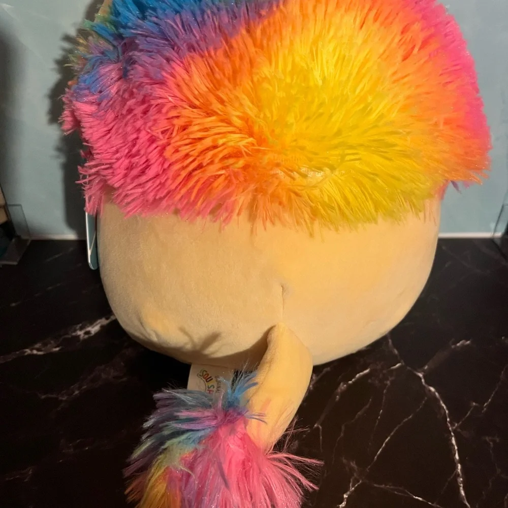 Squishmallow Leonard Plush Rainbow Lion Pet Toy - Multicolor